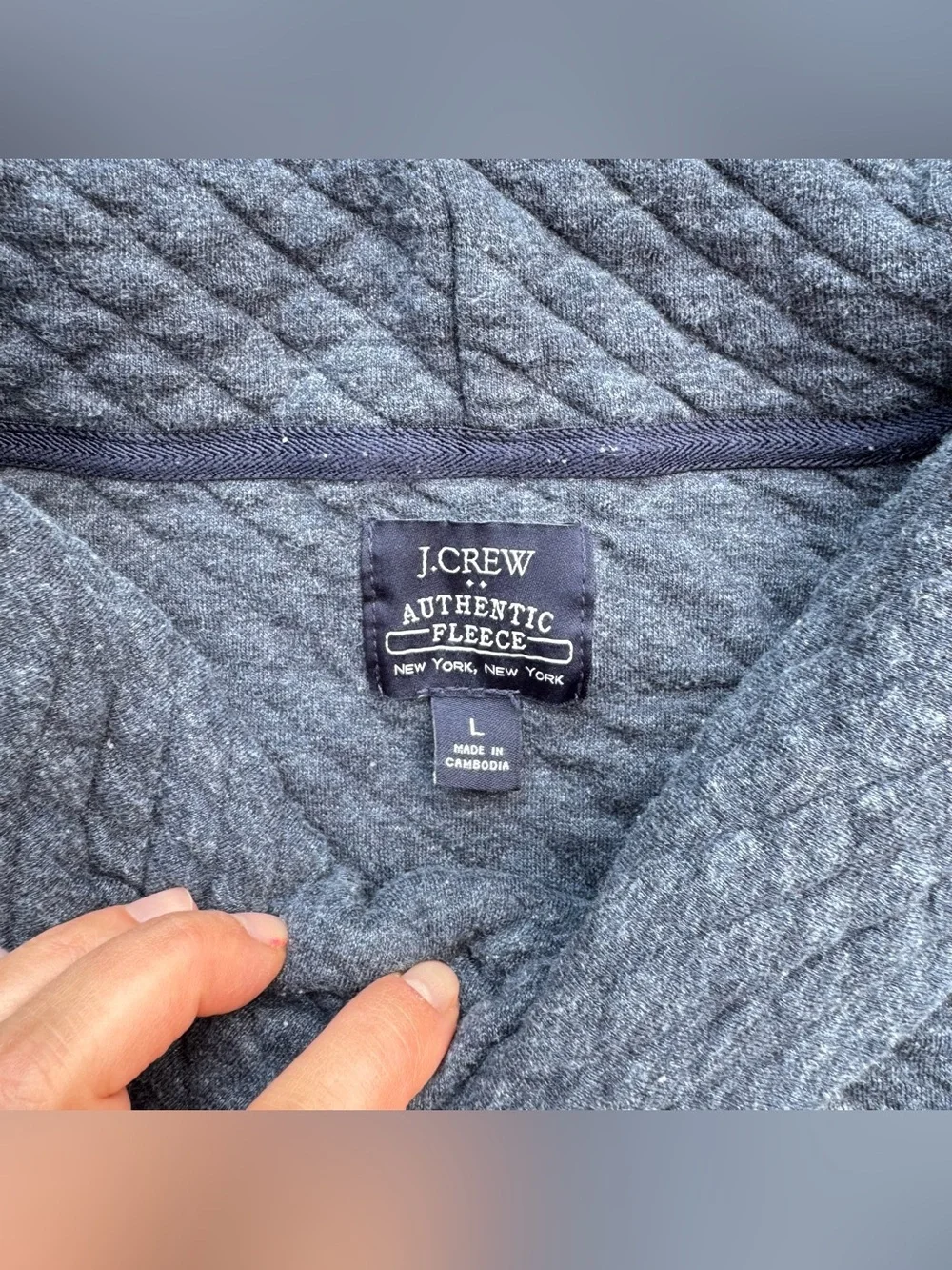 J.Crew Quilted Shawl Collar Blue Nebula Men’s Pullover Sweater Size Large BU376
